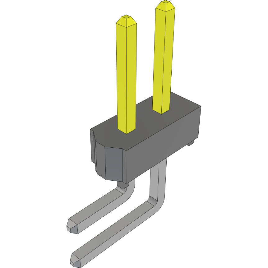 Samtec-HTSW-101-08-S-D-RA 连接器插头及 PCB 插座 Conn Unshrouded Header HDR 2 POS Solder RA Side Entry Thru-Hole Bulk