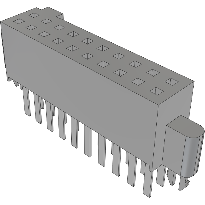 Samtec-SFM-110-L1-S-D-LC Cabezales del conector y receptáculos PCB Conn Socket Strip SKT 20 POS 1.27mm Solder ST Top Entry Thru-Hole TIGER EYE™ Tube