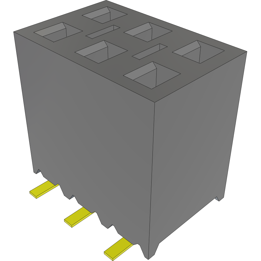 Samtec-SSM-103-L-DV-BE-LC Steckverbinderleisten und Leiterplattenbuchsen Conn Socket Strip SKT 6 POS 2.54mm Solder ST Bottom Entry SMD Tube