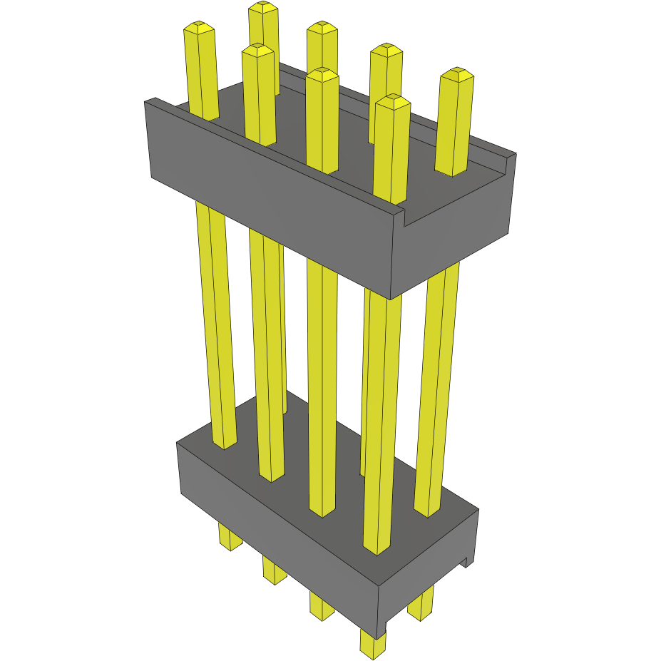 Samtec-DW-04-10-G-D-625 Cabezales del conector y receptáculos PCB Conn Board Stacker HDR 8 POS 2.54mm Solder ST Top Entry Thru-Hole Bulk