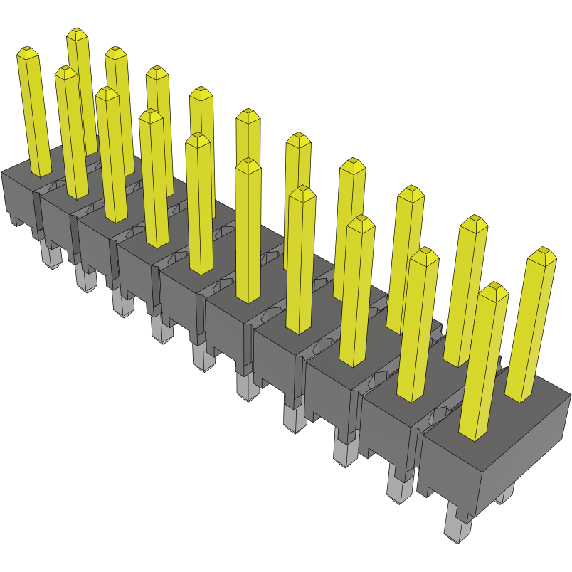 Samtec-HTSW-110-07-L-D Connector Headers and PCB Receptacles Conn Unshrouded Header HDR 20 POS 2.54mm Solder ST Top Entry Thru-Hole Bulk