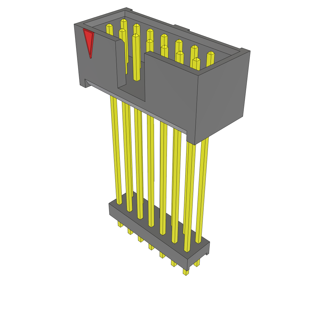 Samtec-ZSS-107-09-L-D-1320 Connector Headers and PCB Receptacles Conn Elevated Shrouded Header HDR 14 POS 2.54mm Solder ST Top Entry Thru-Hole Bulk