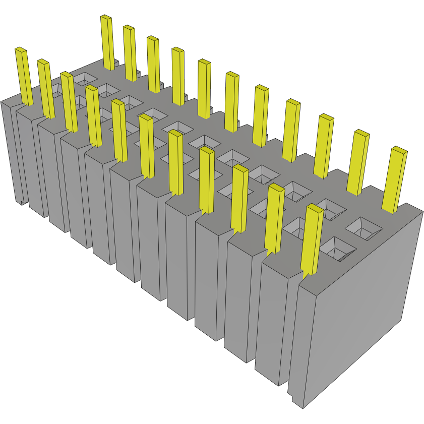 Samtec-BSW-111-04-S-D 连接器插头及 PCB 插座 Conn Bottom Mount Socket Strip SKT 22 POS 2.54mm Solder ST Bottom Entry Thru-Hole Bulk
