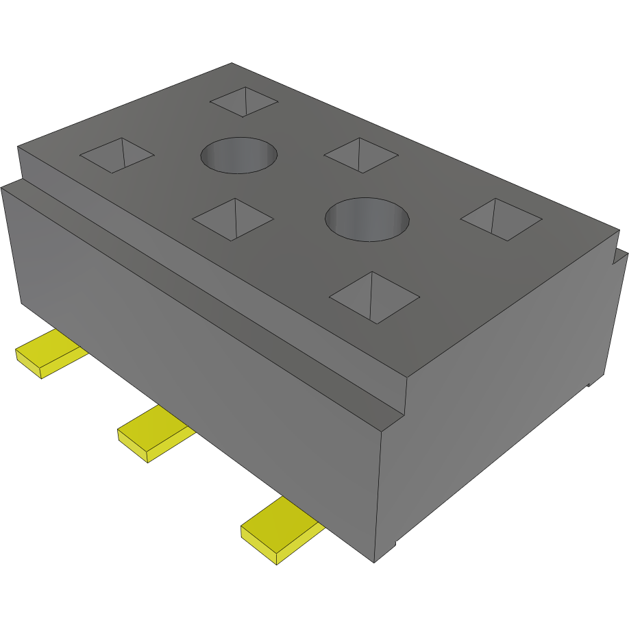 Samtec-CLT-103-02-H-D-A-TR Embases de raccordement et réceptacles PCB Conn Socket Strip SKT 6 POS 2mm Solder ST Top Entry SMD TIGER CLAW™ T/R