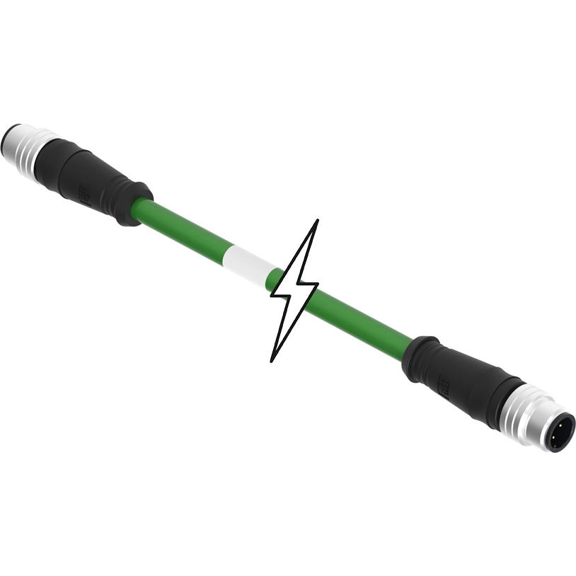Molex-E11A06011M050 null Cable Assembly Circular 5m 22AWG M12 Circular to M12 Circular 4 to 4 Straight to Straight