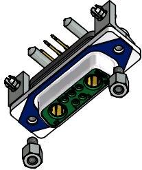 CONEC-15-007373 Conector D-subminiatura Conn D-Sub F 2Power/5Signal POS Solder RA Thru-Hole 7 Terminal 1 Port