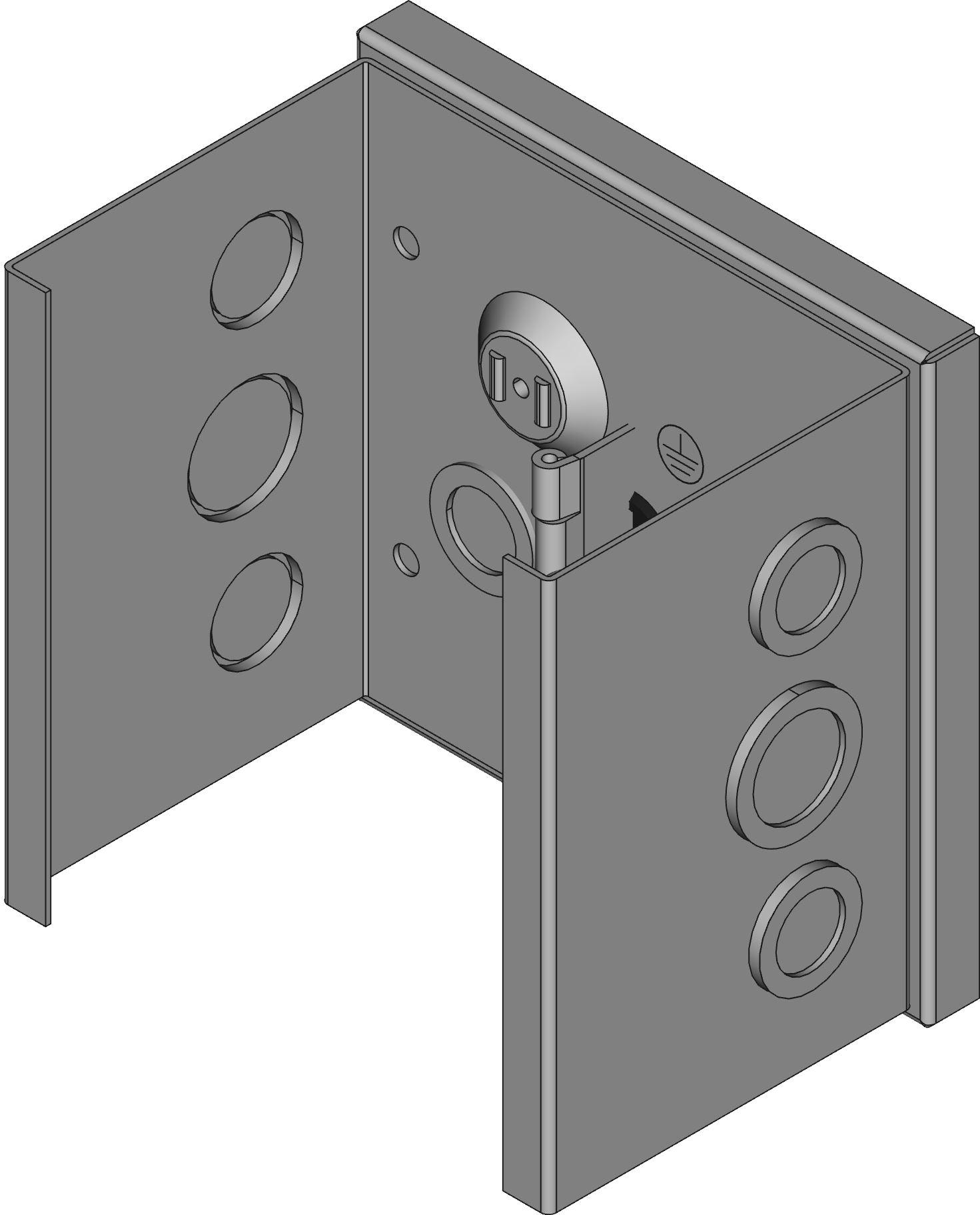 Hammond Manufacturing-CHKO664  Gray Mild Steel Wall Mount Junction Box