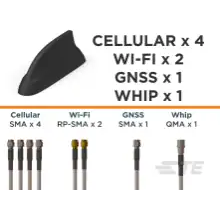 TE Connectivity-L001044-02 Antennas Antenna Whip 9.7dBi Gain 7125MHz Box