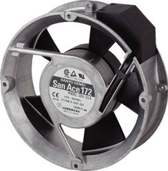 SANYO DENKI-109-312 Gebläse und Lüfter AC Fan Ball Bearing 200V 0.16A/0.13A 27W/25W 50Hz/60Hz 2900RPM/3500RPM 187.3CFM/226.1CFM 47dB/51dB Flange Mount