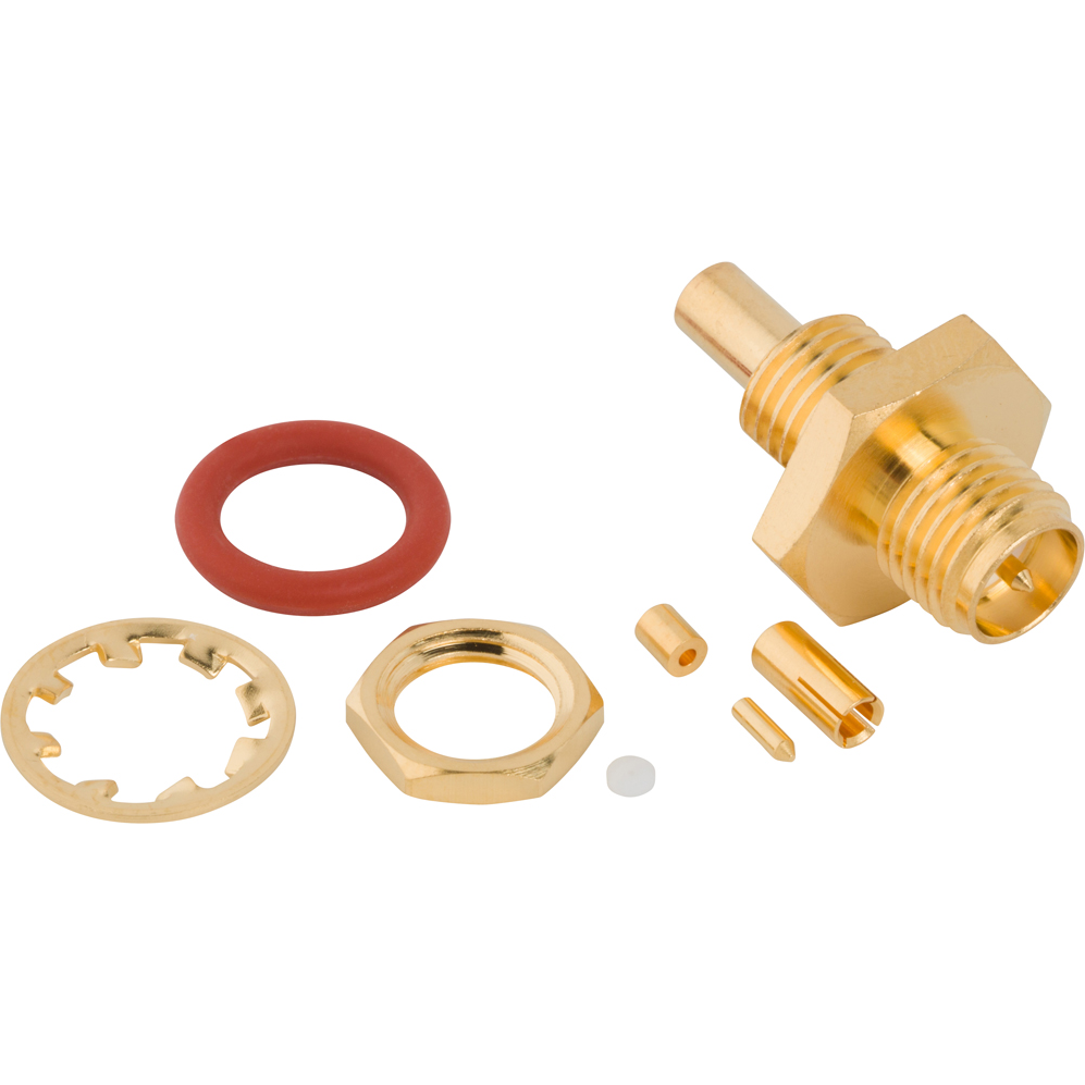 Amphenol RF-901-10771 Connector RF Conn SMA 0Hz to 6GHz 50Ohm Crimp ST Cable Mount F Gold Bag