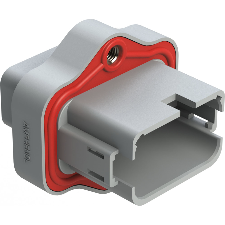 Amphenol-AT04-12PA-PM05 Einzeladersteckverbinder, Gehäuse Conn Housing RCP 12 POS Crimp ST Panel Mount Gray