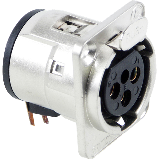 Switchcraft-E3FRA Conector de audio y video Conn XLR Connector F 3 POS Solder RA Thru-Hole 4 Terminal 1 Port