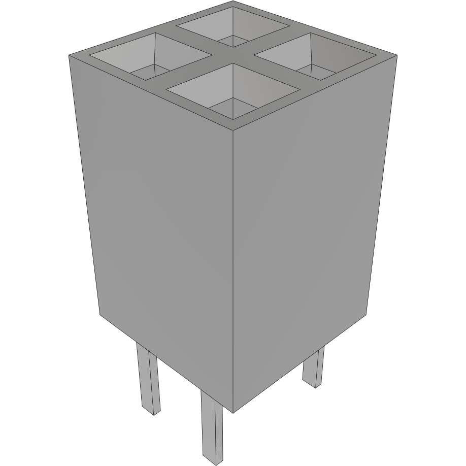 Samtec-MTSW-102-22-L-D-420 Cabezales del conector y receptáculos PCB Conn Unshrouded Header HDR 4 POS 2.54mm Solder ST Top Entry Thru-Hole Bulk