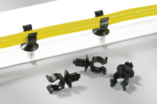 HellermannTyton-151-00018 null CONVOLUTED TUBING CLIP MAX BUNDLE DIAMETER .4 PANEL THICKNESS .03-.24 PA66HIRHS BLACK 500/PKG