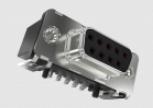 Amphenol Communications Solutions-D09S70S6PX00LF Conector D-subminiatura D-Subminiature SMT, Input Output Connector - Signal 9 way Right Angle Surface mount termination, UNC 4-40 threaded insert + Electrical continuity, Tape and Reel
