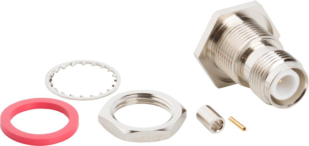 Amphenol RF-122370RP 射频连接器 Conn TNC 0Hz to 11GHz 50Ohm Crimp ST Panel Mount F Gold