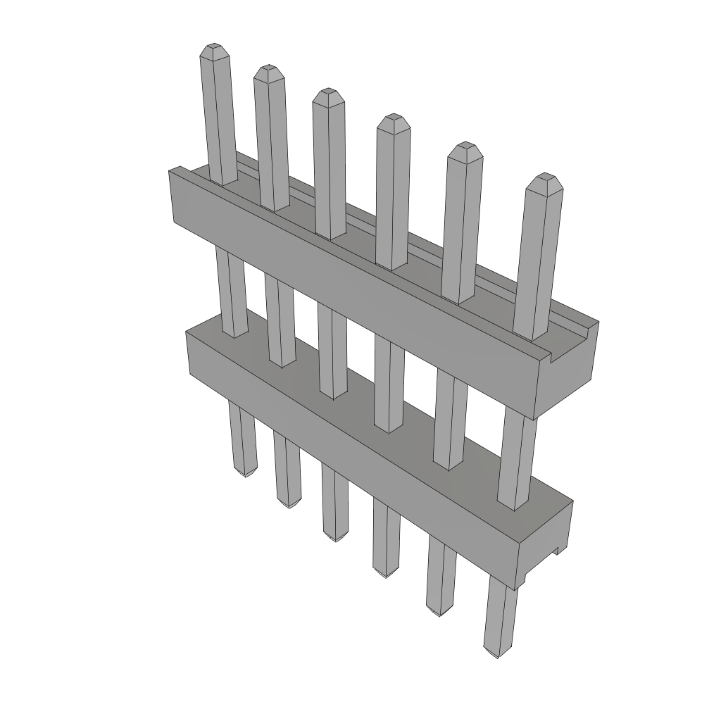 Samtec-TW-06-03-T-S-255-150 Piastre connettori e prese PCB Conn Board Stacker HDR 6 POS 2mm Solder ST Top Entry Thru-Hole Bulk