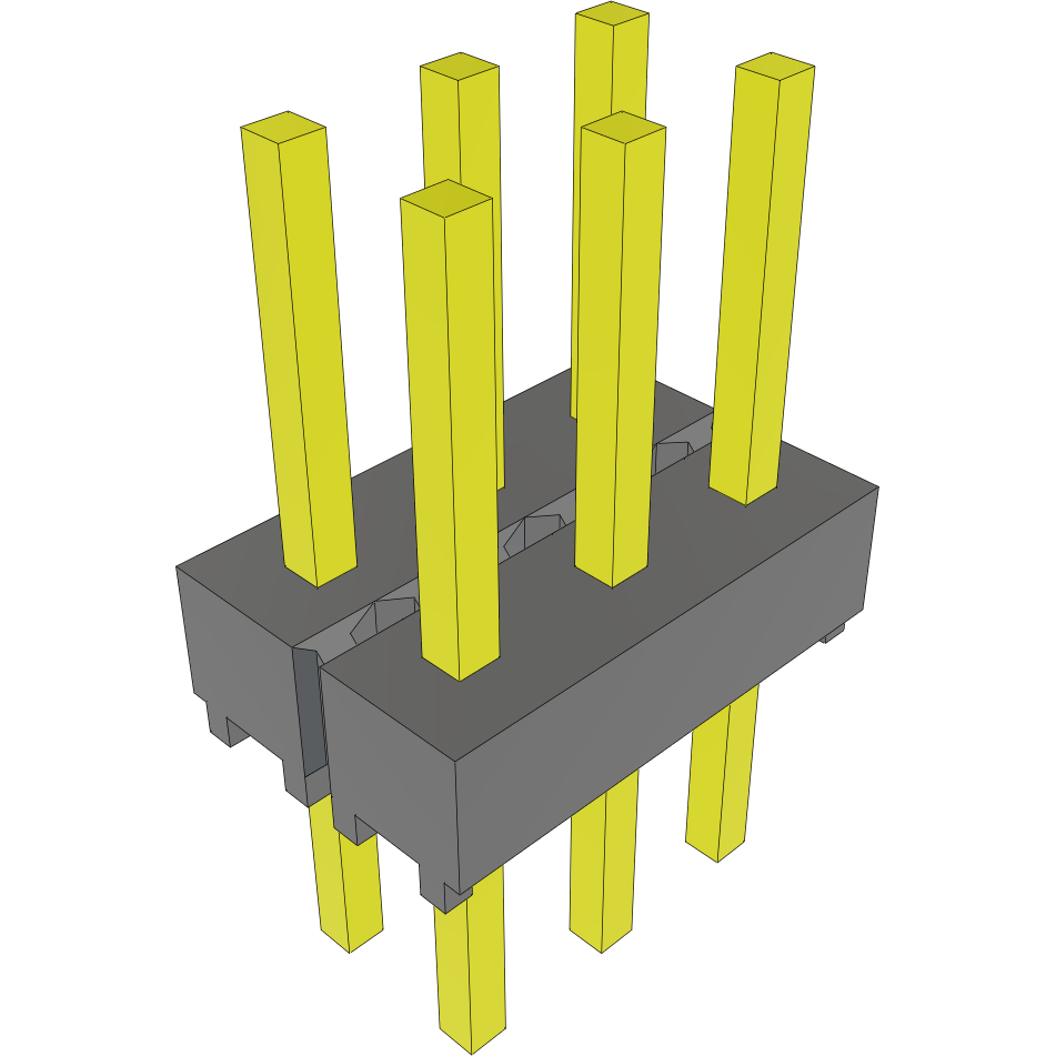 Samtec-MTSW-102-24-H-T-225 Steckverbinderleisten und Leiterplattenbuchsen Conn Unshrouded Header HDR 6 POS 2.54mm Solder ST Top Entry Thru-Hole Bulk