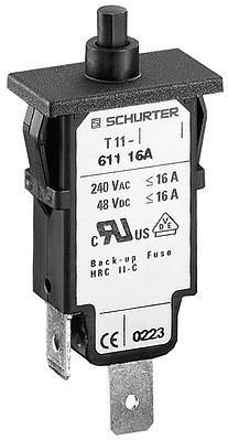 SCHURTER-4400.0024 Circuit Breakers Circuit Breaker For Equipment Thermal, Snap-In Type, Reset Type, Quick Connect Terminals