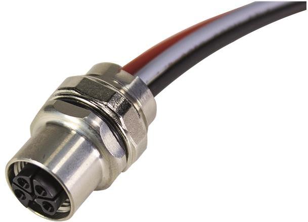 HARTING-21035992506 Cable Assembly AC Power Cable Assembly 0.3m M12 Circular 4 POS F 14AWG