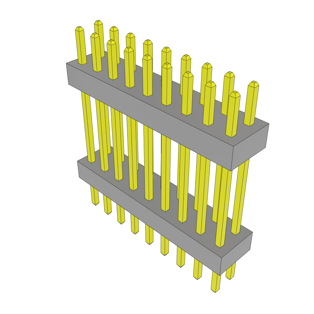 Samtec-TW-09-07-S-D-485-140 Connector Headers and PCB Receptacles Conn Board Stacker HDR 18 POS 2mm Solder ST Top Entry Thru-Hole Bulk