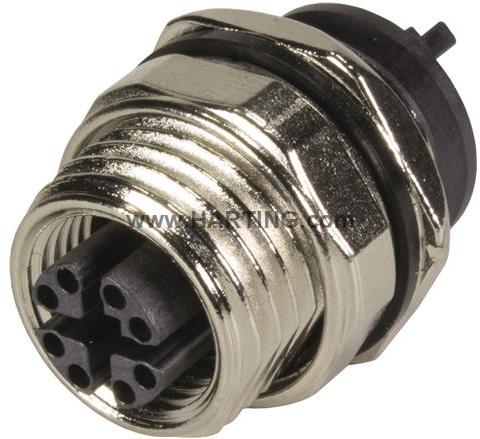 HARTING Technology Group-21033812812 Connector Circular Conn M12 Circular SKT 8 POS Solder ST Thru-Hole 8 Terminal 1 Port