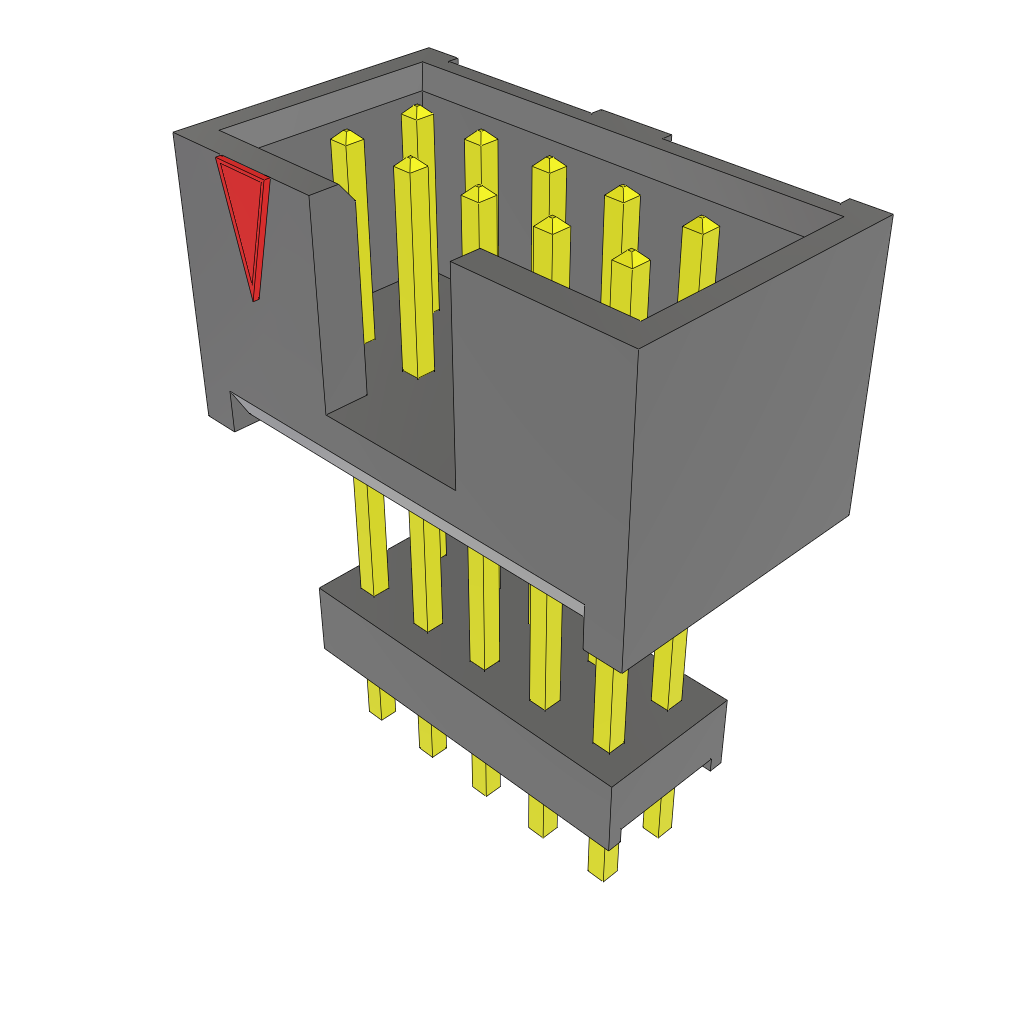 Samtec-ZSS-105-03-L-D-710 Piastre connettori e prese PCB Conn Elevated Shrouded Header HDR 10 POS 2.54mm Solder ST Top Entry Thru-Hole Layer