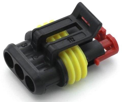 ADAM TECH-DMB-DFSS03 Gaine de câblage de raccordement discret Conn Housing F 3 POS 6mm Crimp ST Cable Mount Black