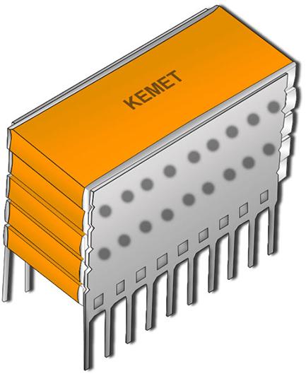 KEMET Corporation-M49470X01476KAN Capacitor cerámico multicapa Cap Ceramic 47uF 50V BX 10% 5 Stacked 2.54mm 125°C Waffle