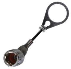 Cinch Connectivity Solutions-RFI155-12-D4 Accessoires de raccordement Connector Accessories, TRS Jack RFI Cap with 2.5 Stainless Steel Lanyard, .439-.443 D-Ring