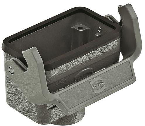 HARTING-09300101751 抽缩起动适配器 Hood 180° 10B Shell Size Powder Die Cast Aluminum Single Lock Han®