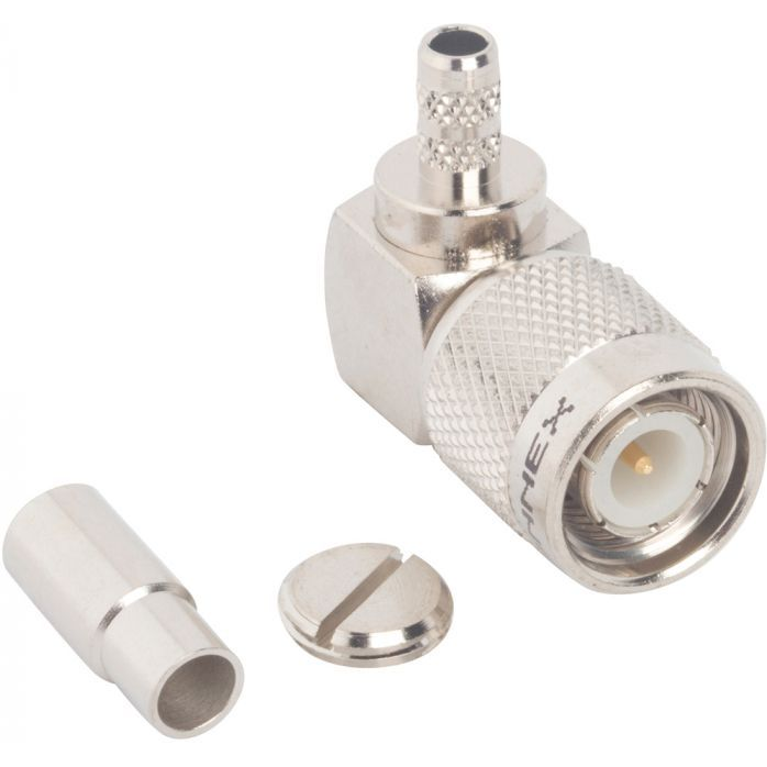 Amphenol RF-122407 RF-Steckverbinder Conn TNC 0Hz to 11GHz 50Ohm Crimp RA Cable Mount PL Gold