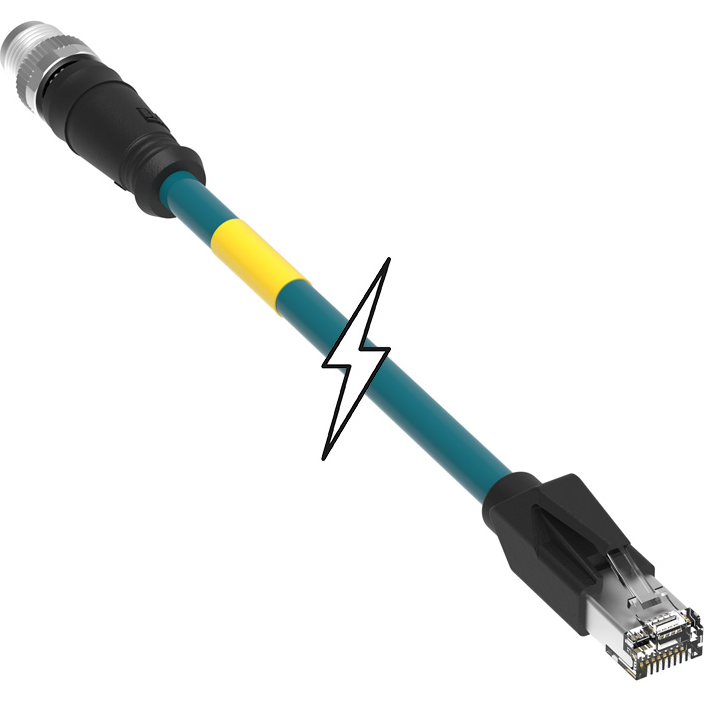Molex-1203410501 Andere Kabelbaugruppen Cable Assembly Shielded 1m 26AWG M12 Circular to RJ-45 8 to 8 POS M-M Micro-Change®