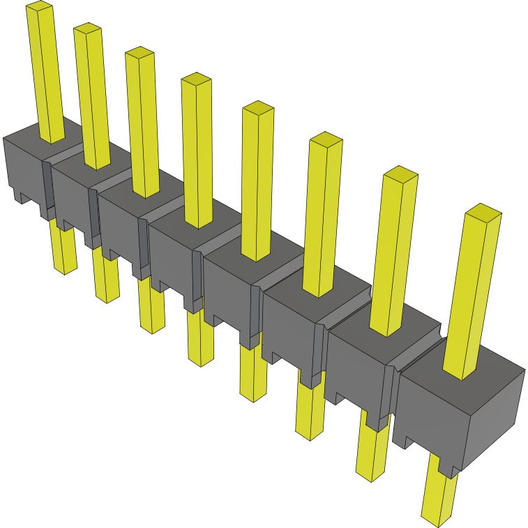 Samtec-MTSW-108-07-G-S-200 Steckverbinderleisten und Leiterplattenbuchsen Conn Unshrouded Header HDR 8 POS 2.54mm Solder ST Top Entry Thru-Hole Bulk