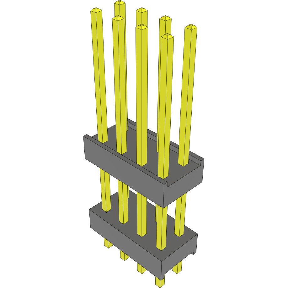 Samtec-DW-04-12-G-D-450 Connector Headers and PCB Receptacles Conn Board Stacker HDR 8 POS 2.54mm Solder ST Top Entry Thru-Hole Bulk
