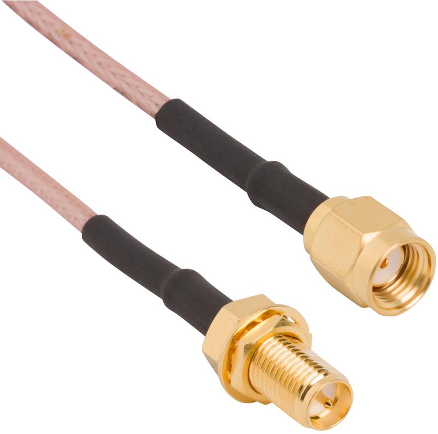 Amphenol RF-095-902-535M100 同轴电缆组件 Cable Assembly Coaxial 1m RPSMA to RPSMA F-M Bag