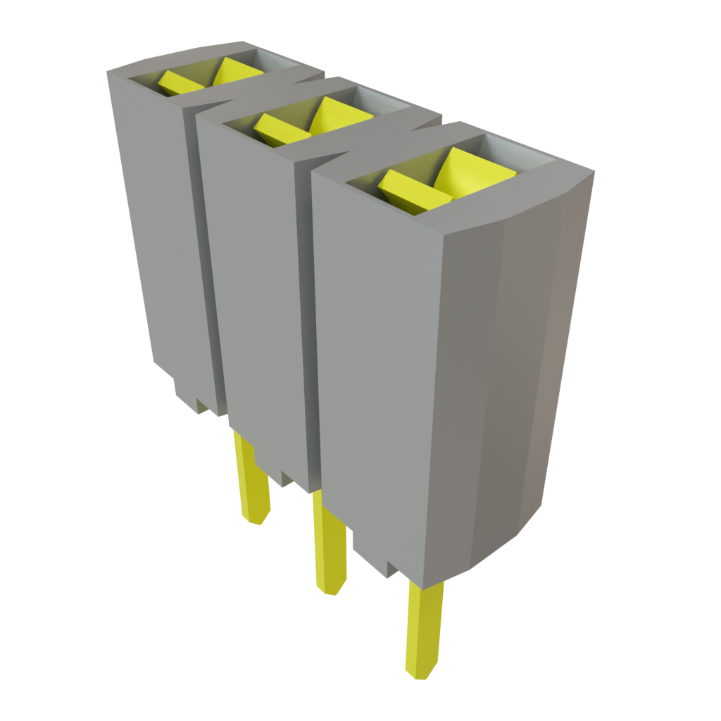 Samtec-SSA-103-S-T Embases de raccordement et réceptacles PCB Conn Socket Strip SKT 3 POS 2.54mm Solder ST Top Entry Thru-Hole Bulk