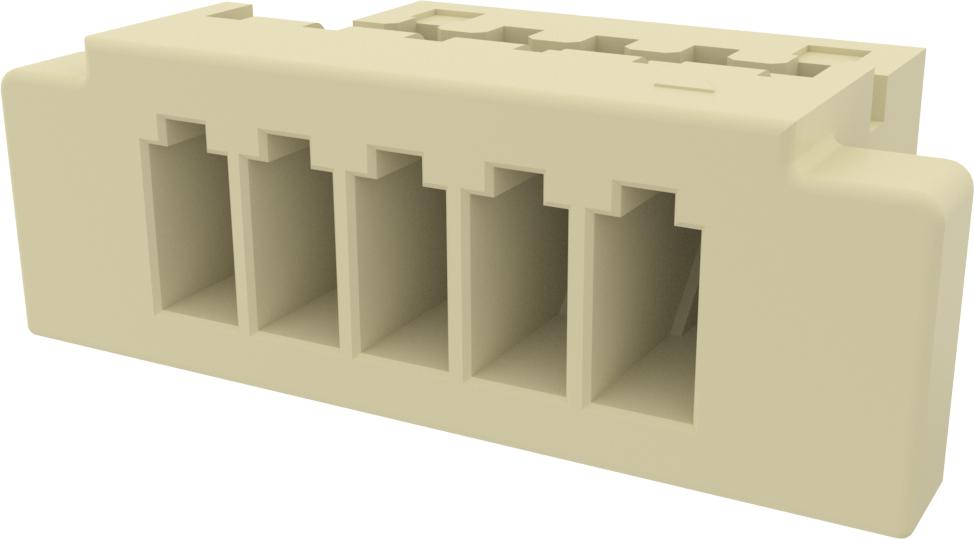 Amphenol Communications Solutions-10147603-00005LF Gaine de câblage de raccordement discret Minitek 1.0mm Receptacle HSG, 5 Positions, Halogen Free, Natural Color