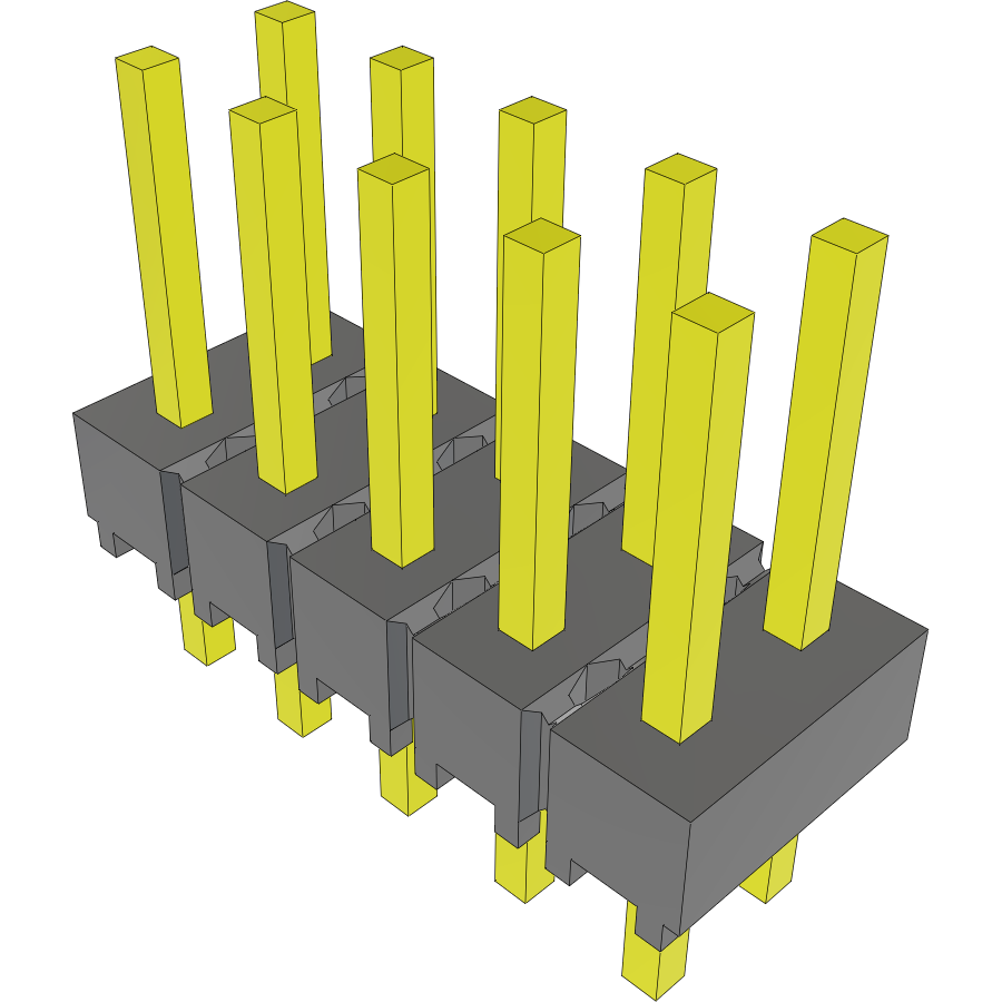 Samtec-MTSW-105-07-L-D-235 Connector Headers and PCB Receptacles Conn Unshrouded Header HDR 10 POS 2.54mm Solder ST Top Entry Thru-Hole Bulk