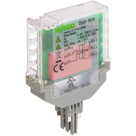 WAGO-2042-3839 Relè elettromeccanico Electromechanical Relay 230VDC 230VAC 4A SPDT(15.5x52x77.7)mm Relay Module