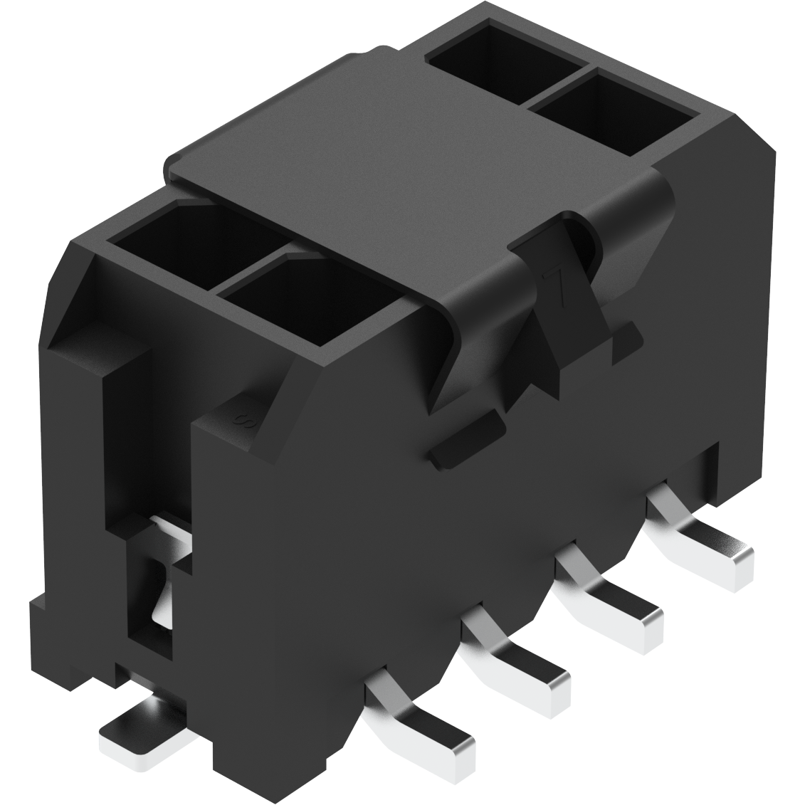 Amphenol Communications Solutions-G881MA08102S1EU Steckverbinder Micro Power 3.0 Connector System - G881 Series, Wire to Board connector, , Vertical, Dual row, 3.0mm pitch, 08 positions , 100 U Tin, LCP, Black, REEL