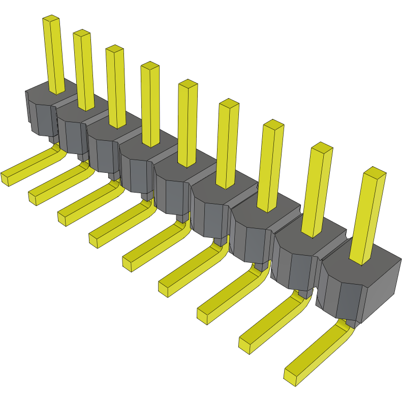 Samtec-MTSW-109-24-G-S-175-RA Cabezales del conector y receptáculos PCB Conn Unshrouded Header HDR 9 POS 2.54mm Solder RA Side Entry Thru-Hole Bulk