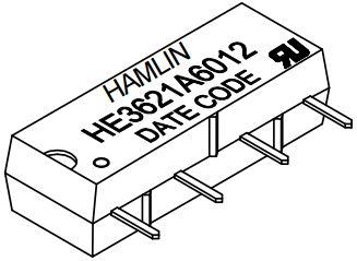 Littelfuse-HE3621A6012 Reed-Relais Reed Relay 12VDC 2KOhm 0.5A SPST-NO(19.05x5.08x7.62)mm THT Dry