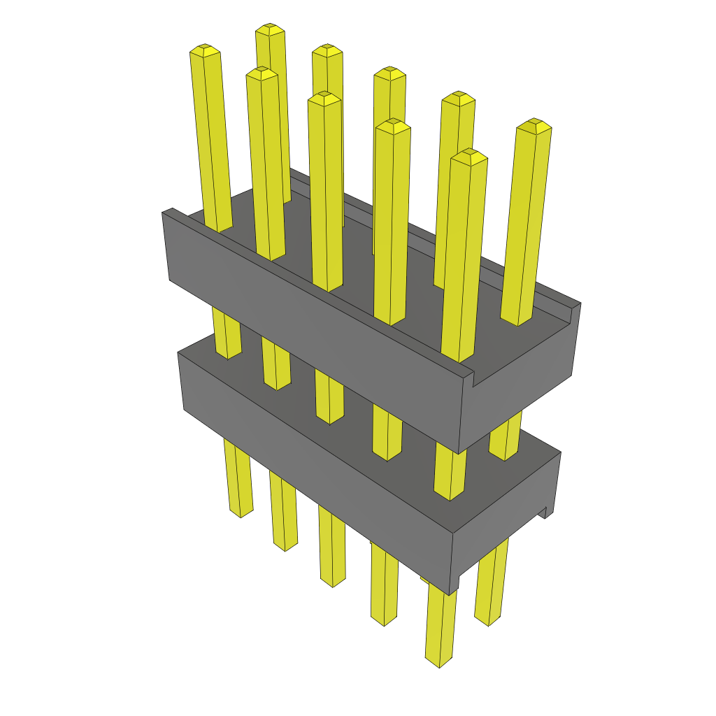 Samtec-ZW-05-09-G-D-315-200 Connector Headers and PCB Receptacles Conn Board Stacker HDR 10 POS 2.54mm Solder ST Top Entry Thru-Hole Bulk