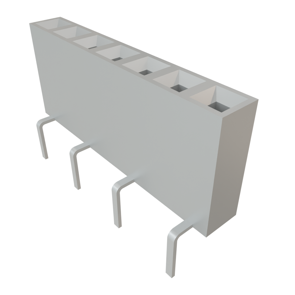 Samtec-BCS-107-L-S-PE Cabezales del conector y receptáculos PCB Conn Socket Strip SKT 7 POS 2.54mm Solder ST Top Entry Thru-Hole TIGER CLAW™ Tube