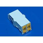 LC Adapter, Duplex, Beige Body, Metal Alignment Sleeve, Small Flange, Snap Mount Style, SC Footprint, Metal One Side Shutter