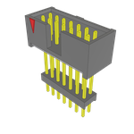 Conn Elevated Shrouded Header HDR 14 POS 2.54mm Solder ST Top Entry Thru-Hole Layer