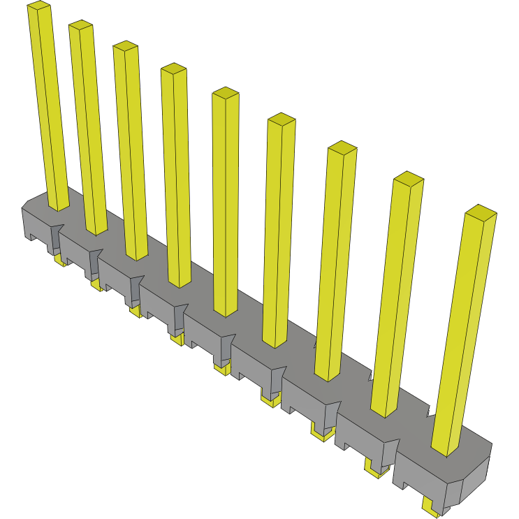Samtec-MTLW-109-24-T-S-364 Connector Headers and PCB Receptacles Conn Unshrouded Header HDR 9 POS 2.54mm Solder ST Top Entry Thru-Hole Bulk