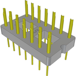 Conn DIP Adapter HDR 14 POS 2.54mm ST Thru-Hole Bulk