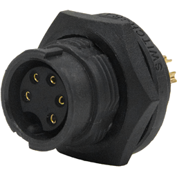 Switchcraft-EN3P5FX 圆形连接器 Conn Circular SKT 5 POS Solder Cup ST Panel Mount 5 Terminal 1 Port Bulk